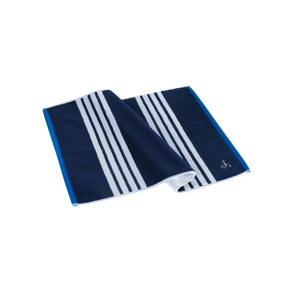 Brooks Brothers Nautical Stripe Dark Blue and White Bath Mat Bathroom Rug